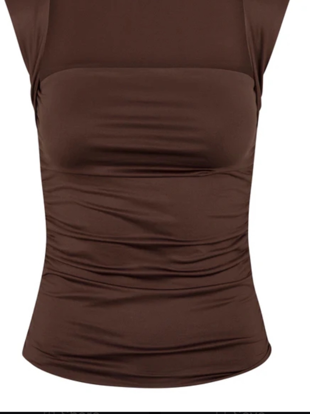 Soft Ruched Brown Top - Picture 4 of 4